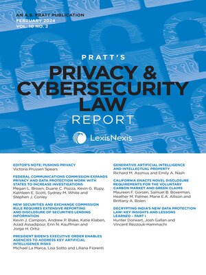 cover image of Pratt's Privacy & Cybersecurity Law Report